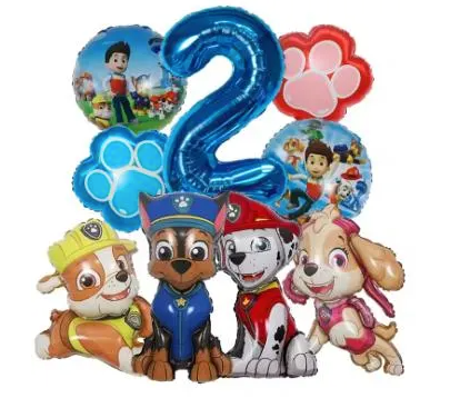 Bouquet Ballons Anniversaire Pat Patrouille avec Chiffre 0 à 8