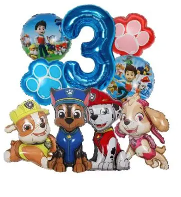 Bouquet Ballons Anniversaire Pat Patrouille avec Chiffre 0 à 8