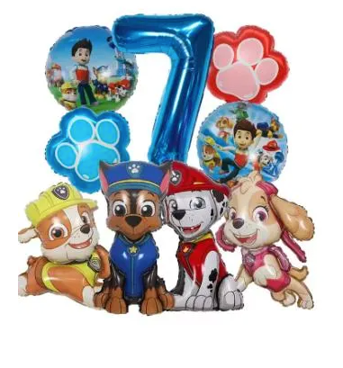 Bouquet Ballons Anniversaire Pat Patrouille avec Chiffre 0 à 8