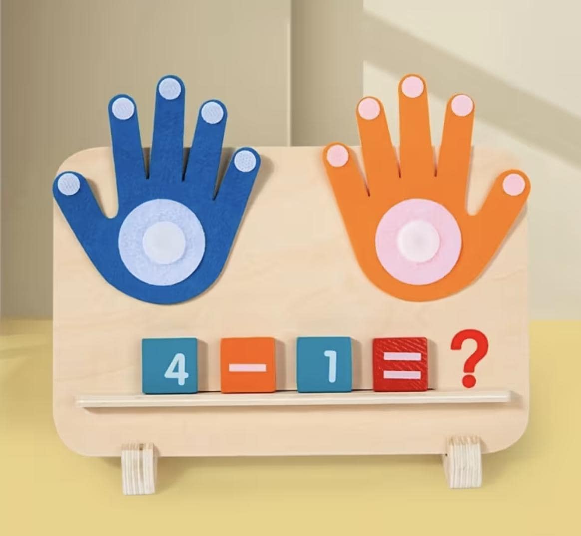 Jouet éducatif en bois pour apprendre les mathématiques avec les doigts