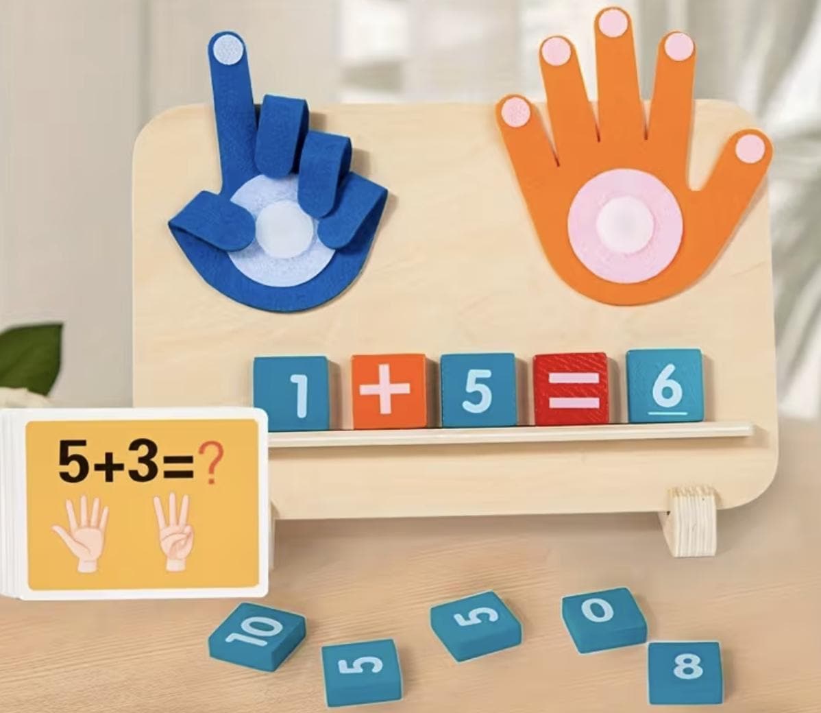 Jouet éducatif en bois pour apprendre les mathématiques avec les doigts