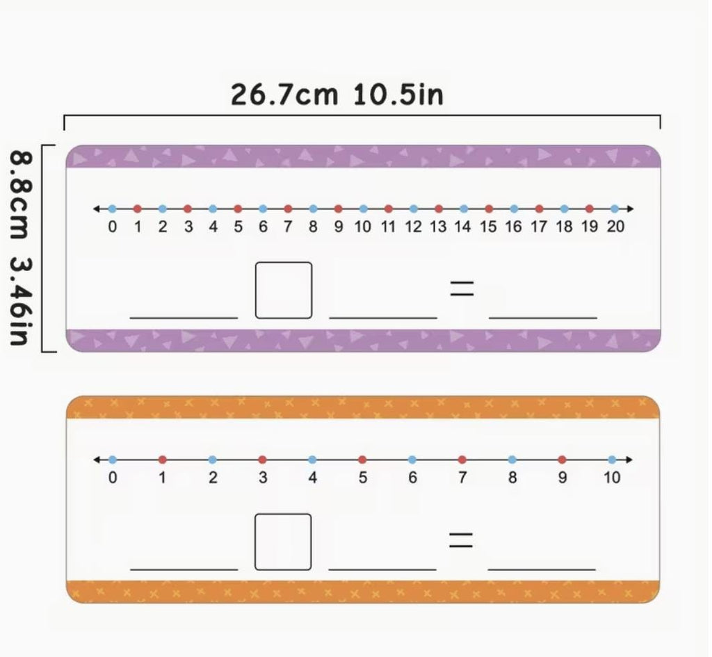16 cartes numériques effaçables, 0-10, 0-20