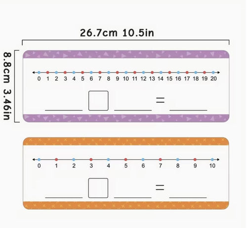 16 cartes numériques effaçables, 0-10, 0-20