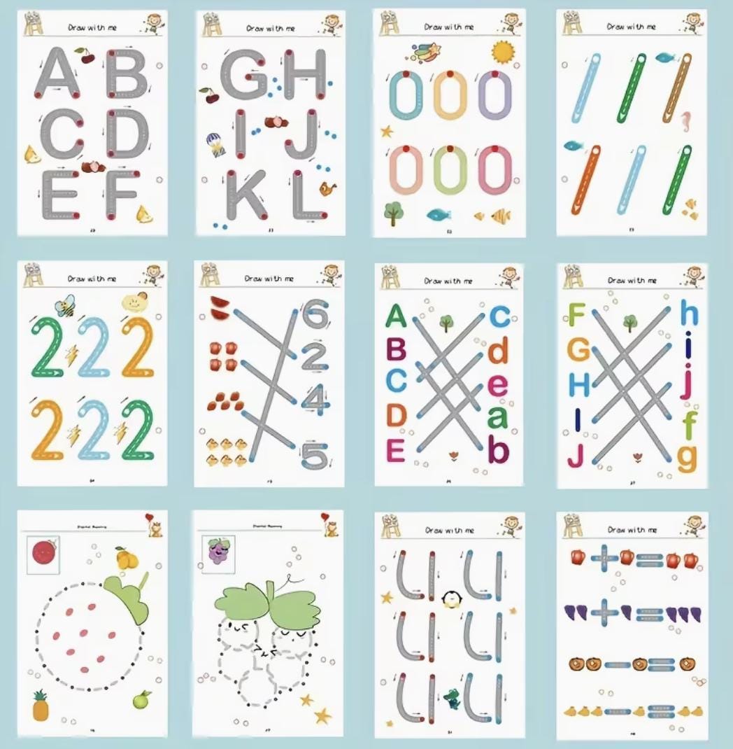 Cahier d'exercices d'apprentissage de 32 ou 48 pages