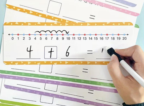 16 cartes numériques effaçables, 0-10, 0-20