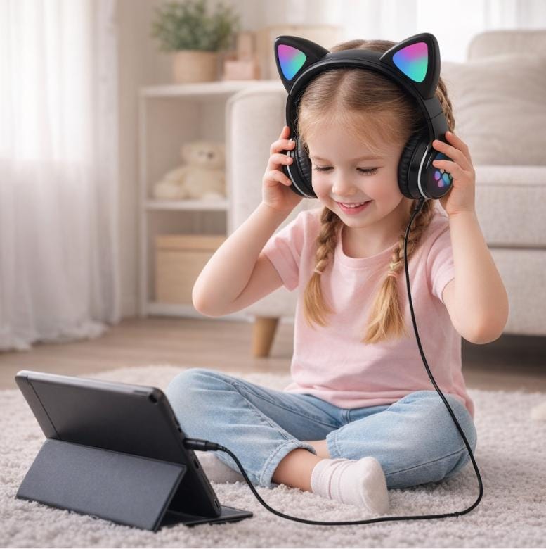 Casque Enfant Oreilles de Chat Bluetooth 5.0