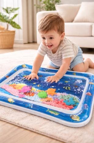 Tapis d’éveil sensoriel bébé - Tapis d’activité eau Montessori