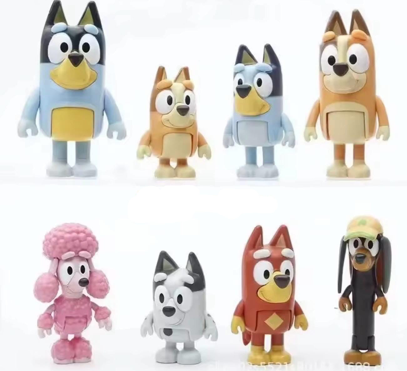Figurines inspirées de Bluey – Set complet personnages enfants