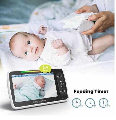 Baby Monitor Vidéo Sans Fil avec Caméra, Écran HD, Vision Nocturne, Interphone, Surveillance Bébé Sécurité, Caméra Bébé