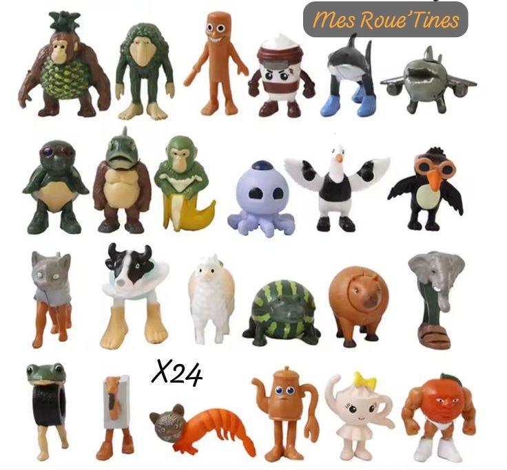 Figurines Brainrot – Lot de 24 personnages amusants | Jouets enfants | Univers Roblox & TikTok